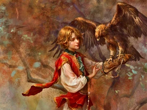 painting, boy, Eagle Front, picture
