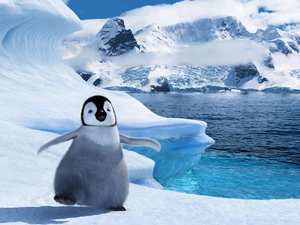 ice, penguin, Mountains