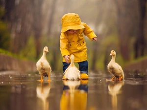 Icecream, ducks, Kid