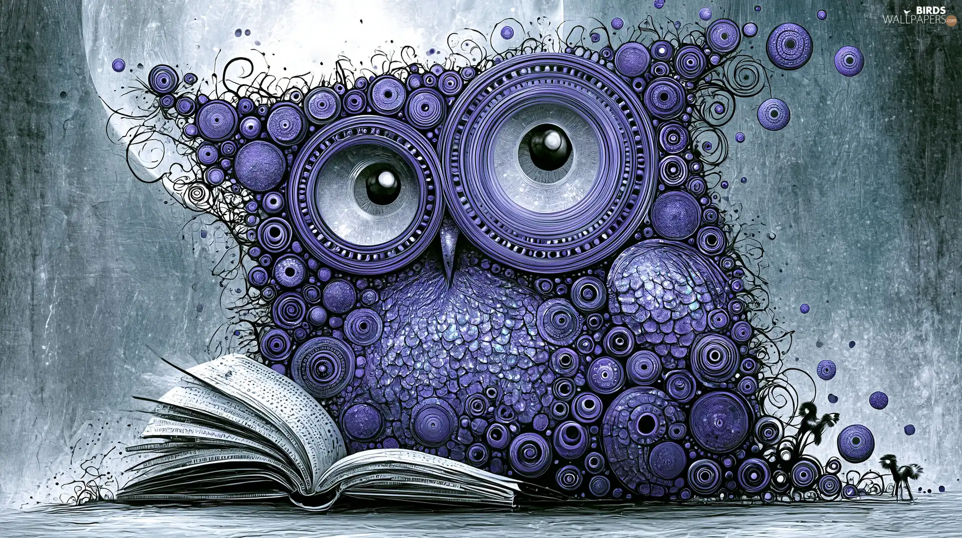 Book, Violet, owl