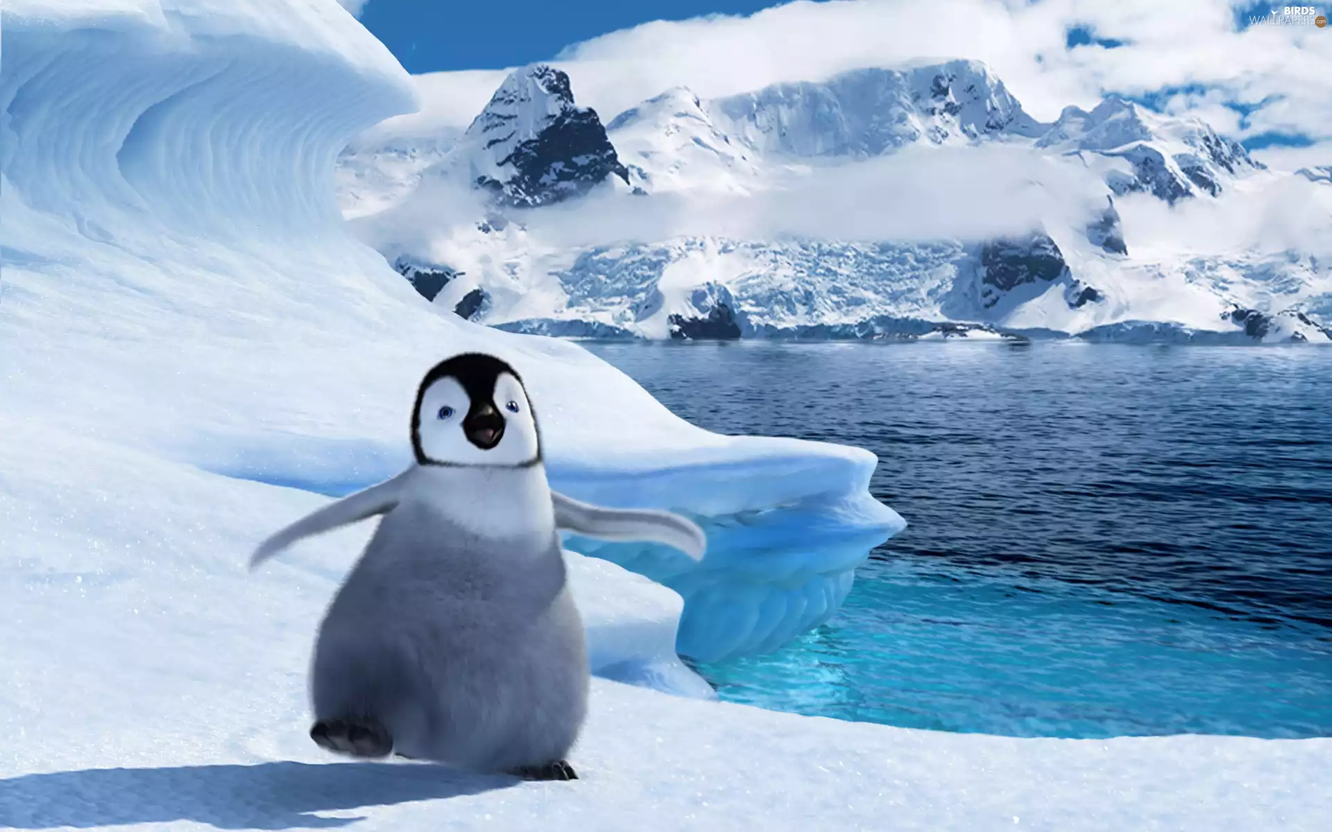 ice, penguin, Mountains