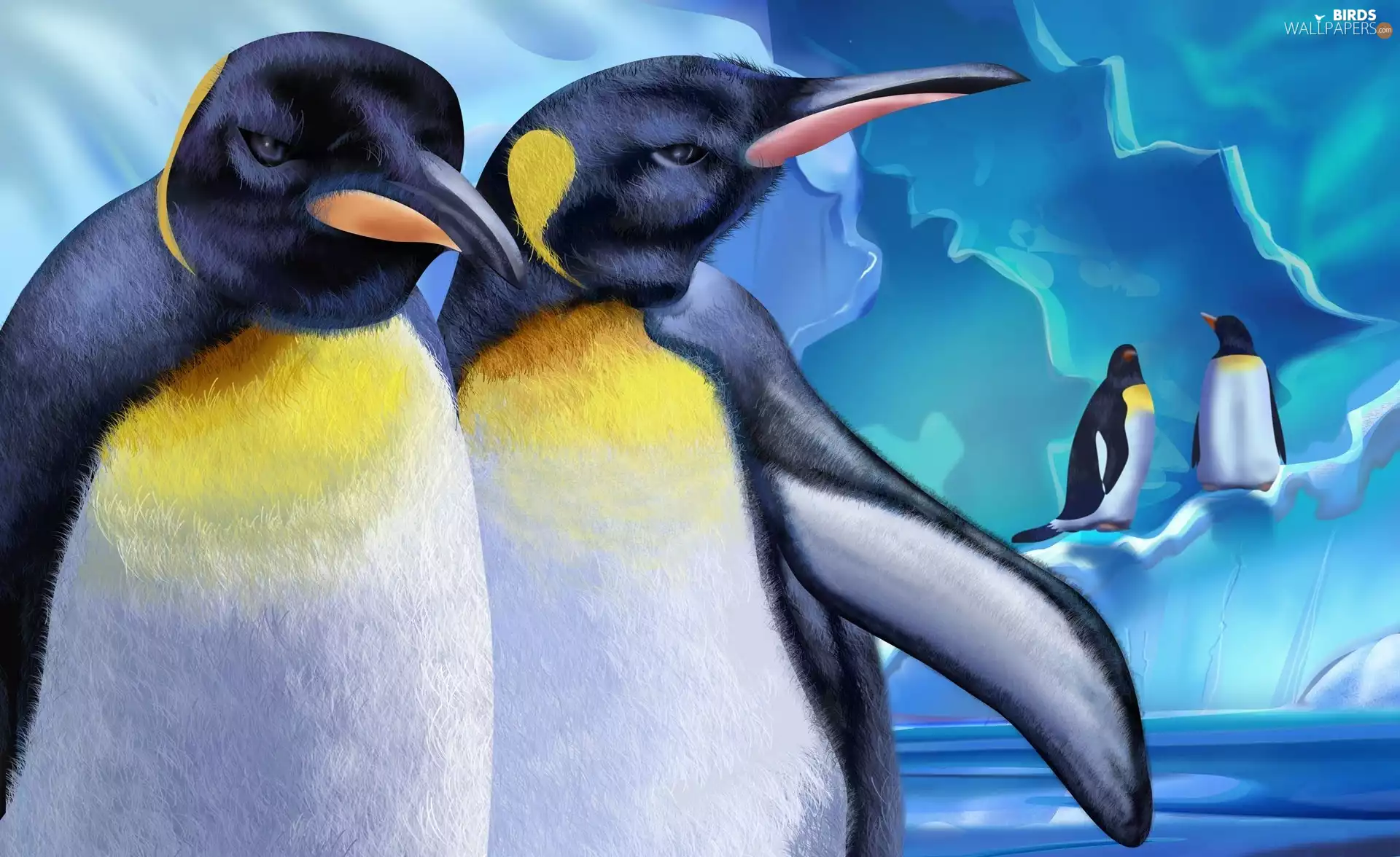 ice, penguin, Mountains