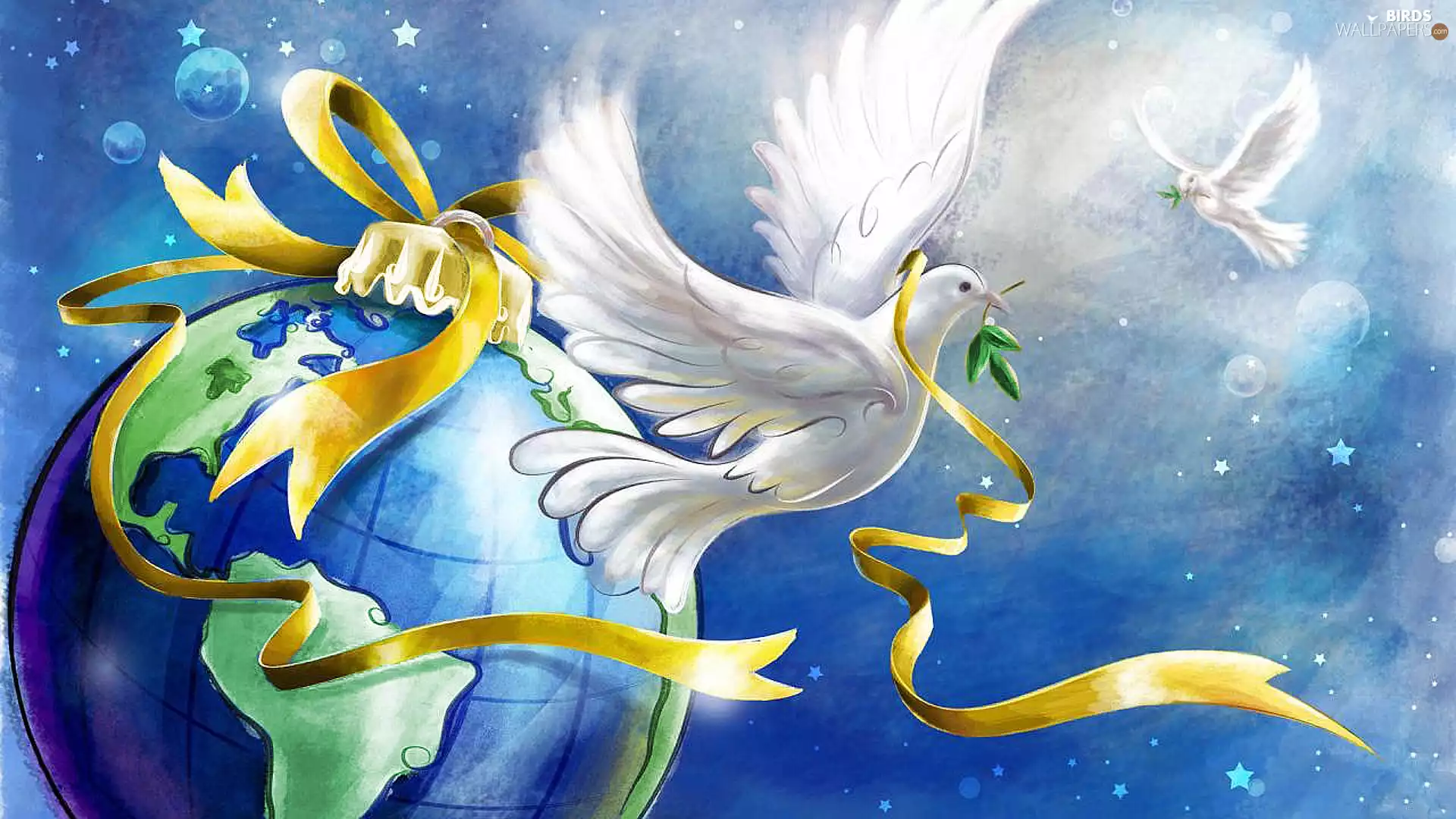 New, year, bauble, world, Deep